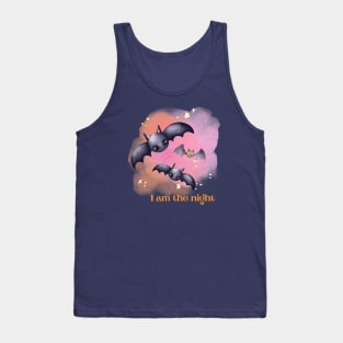 I am the night cute watercolor pastel goth bat pun Tank Top